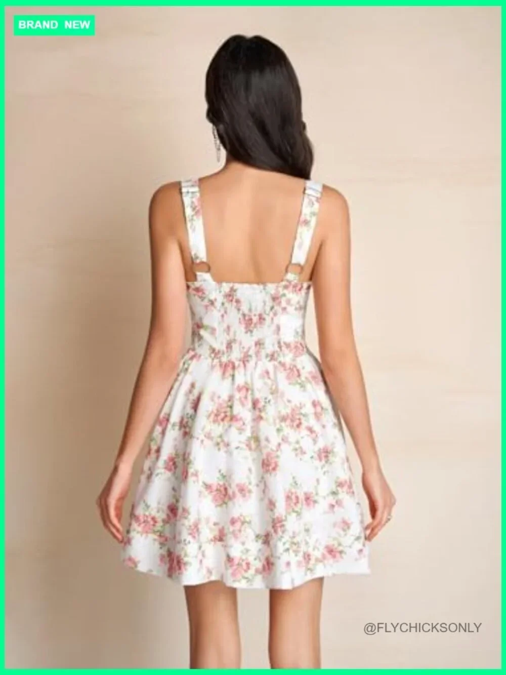 Floral Corset Mini Dress Square Neck Flowy A Line Graduation Dress
